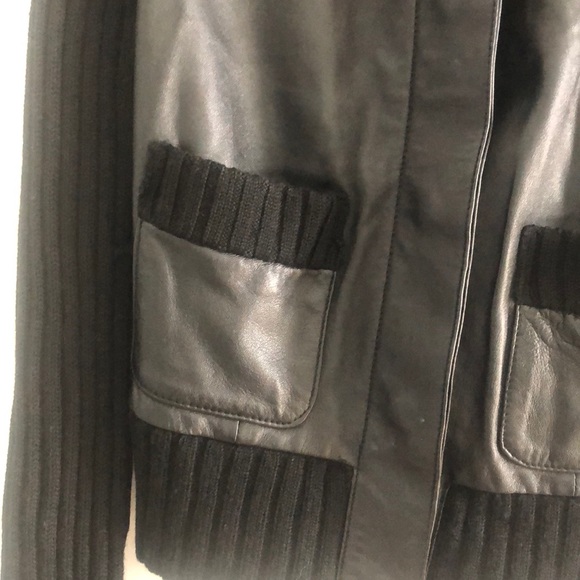 Leather and wool BCBG jacket - Picture 3 of 5